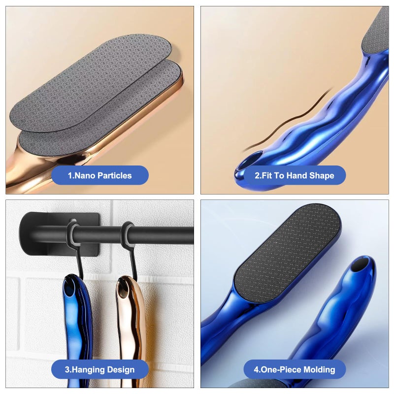 EOIRULA Veinsgrain Foot File  Nano Glass Foot File  Hard Skin Remover Nano-Glass Foot File  Veins Grain Foot File  Professional Foot Care Tools  Pedicure Tool for Smooth Feet (Blue) - Image 5